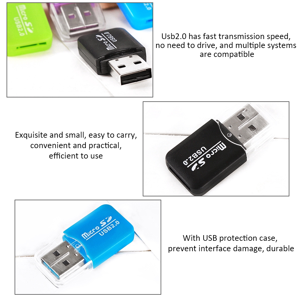 Bộ Chuyển Đổi Đầu Đọc Thẻ Nhớ Micro SD 2.0 USB Mini Tốc Độ Cao Cho Máy Tính Bảng PC