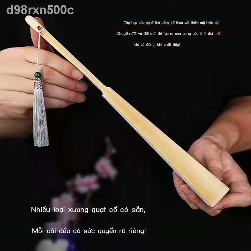 ∋┋♈Núi và sông Wen Kexing làm quạt xếp tua kiểu cổ miễn phí dòng chữ quạt bánh tráng Hanfu đàn ông và phụ nữ
