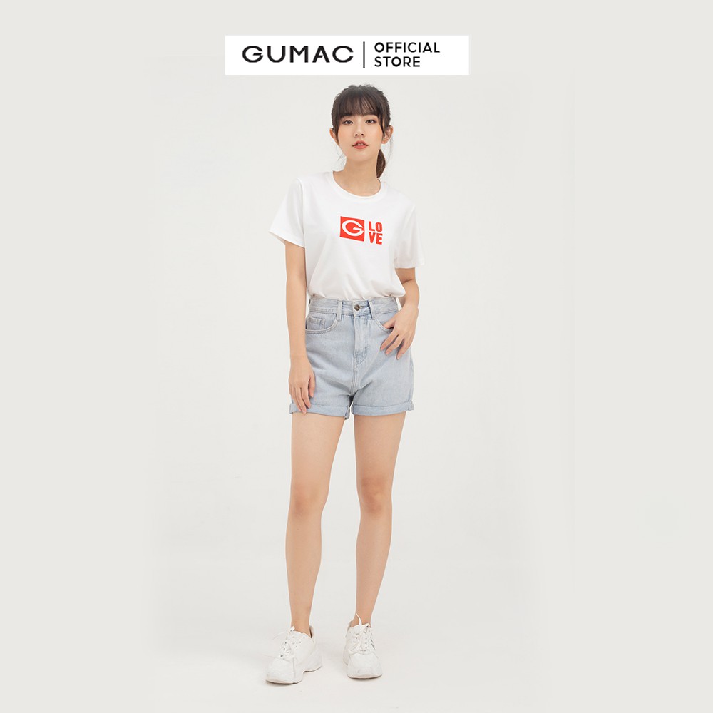 [Mã WABRGM11 giảm 10% đơn 250K] Áo thun nữ in chữ G Love GUMAC couple dễ thương ATB825 | BigBuy360 - bigbuy360.vn