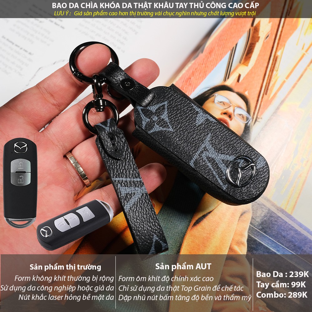 Đựng chìa khóa Mazda Cx5 Cx8 mazda6 LV handmade MMV AD có tay cầm