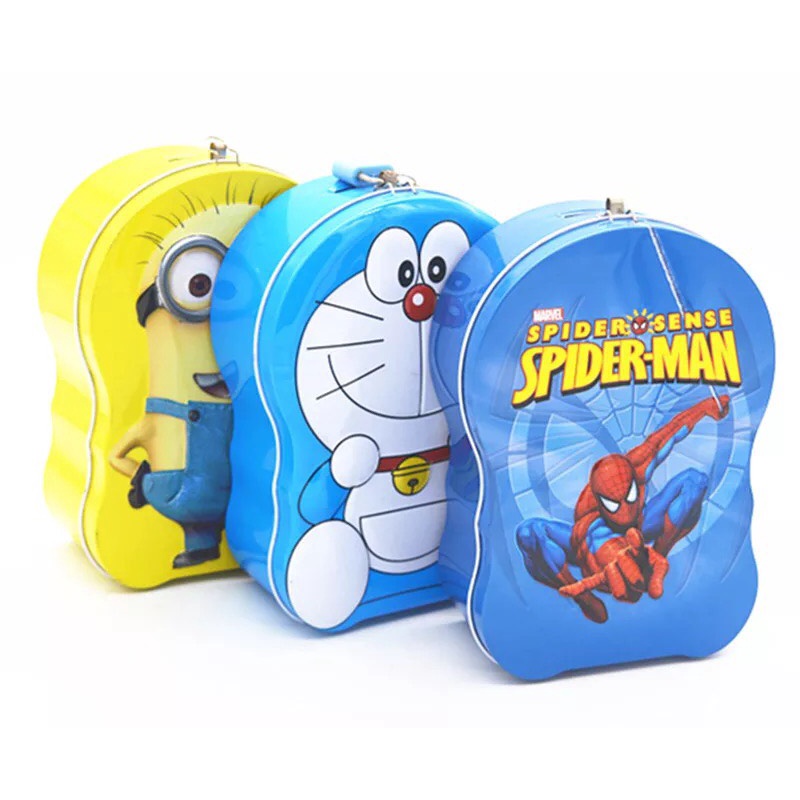 Hộp đồ chơi két sắt ống heo dễ thương hoạt hình Elsa, spiderman người nhện dành cho bé 101009