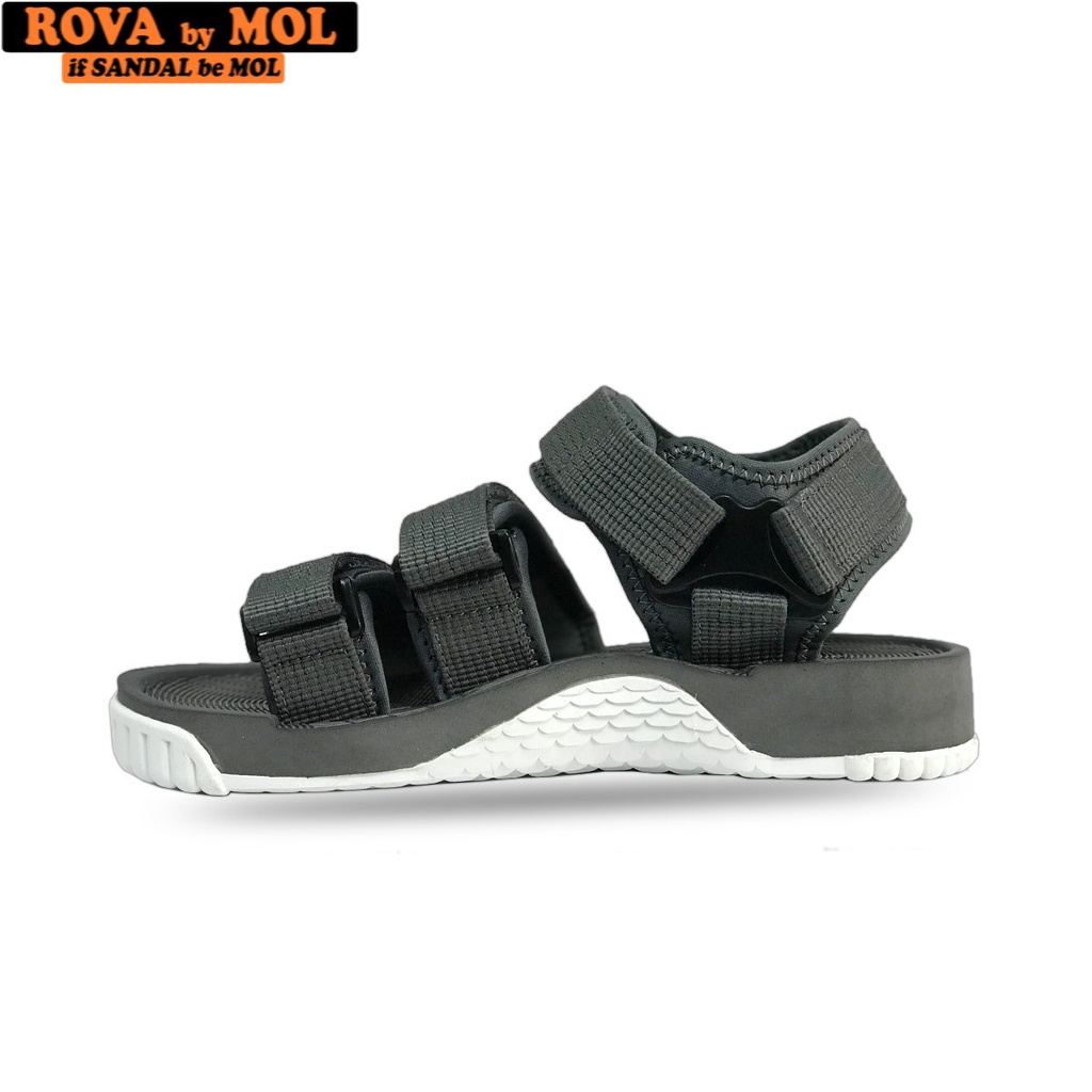 Giày sandal unisex nam nữ 3 quai ngang có quai hậu cố định mang đi học đi biển du lịch hiệu Rova RV183G