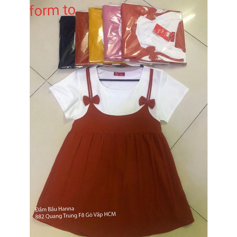 [SIZE 60-100KG] Áo bầu giả yếm big size dễ thương cho mẹ trẻ có size 100kg áo mềm mát không nhăn vải cao cấp