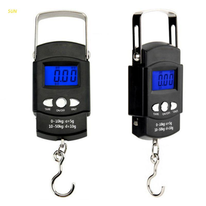 Cân điện tử mini 110lb/ 50kg màn hình lcd có móc treo