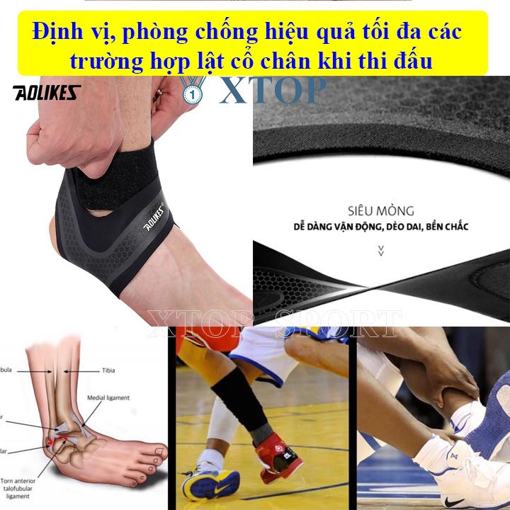 Băng Cổ Chân, Đai Quấn Bảo Vệ Mắt Cá, Bó Cổ Chân Chính Hãng Aolikes Tập Gym Thể Thao 7130