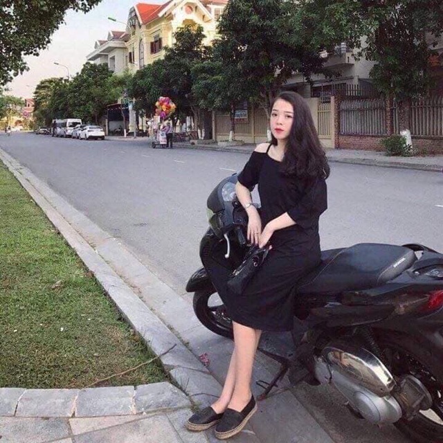 ĐẦM SUÔNG-VÁY SUÔNG COTTON TAY LỠ LỆCH VAI | BigBuy360 - bigbuy360.vn