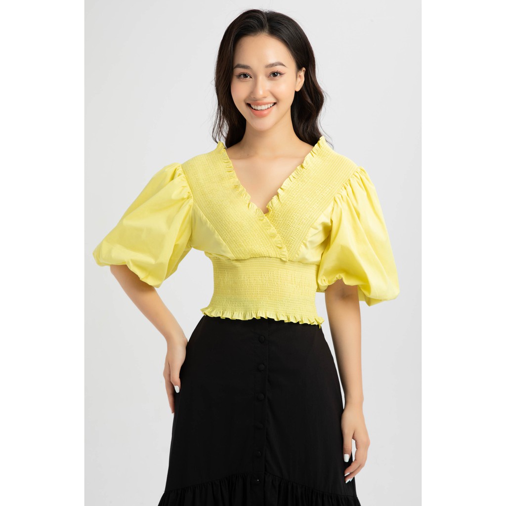 Áo croptop tay bồng nữ IVY moda MS 16B8137