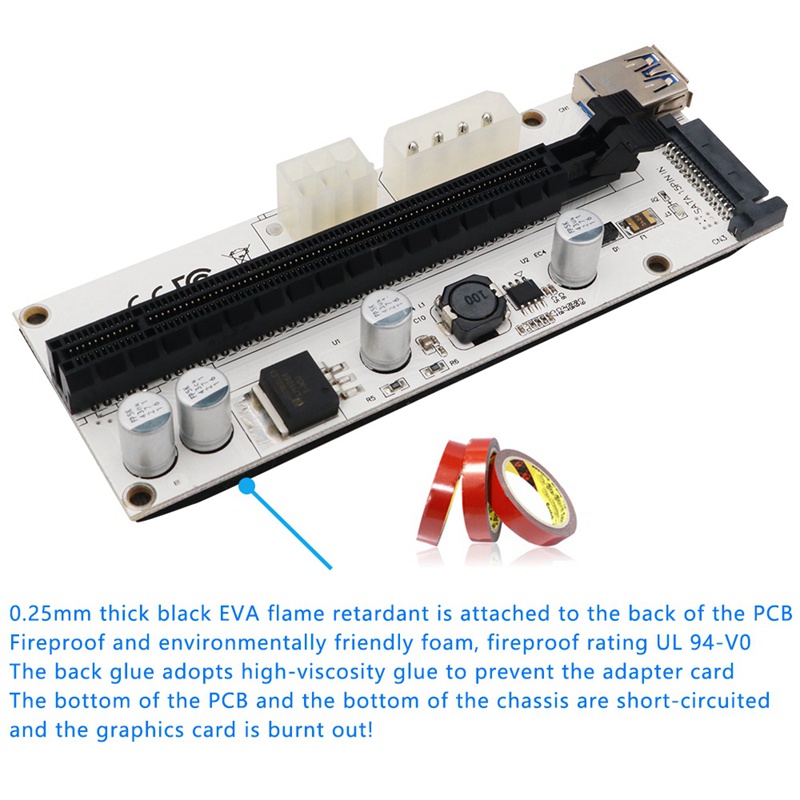 Card Mở Rộng 60cm Pci-E 1x Sang 16x + Giao Diện 4pin 6pin | BigBuy360 - bigbuy360.vn