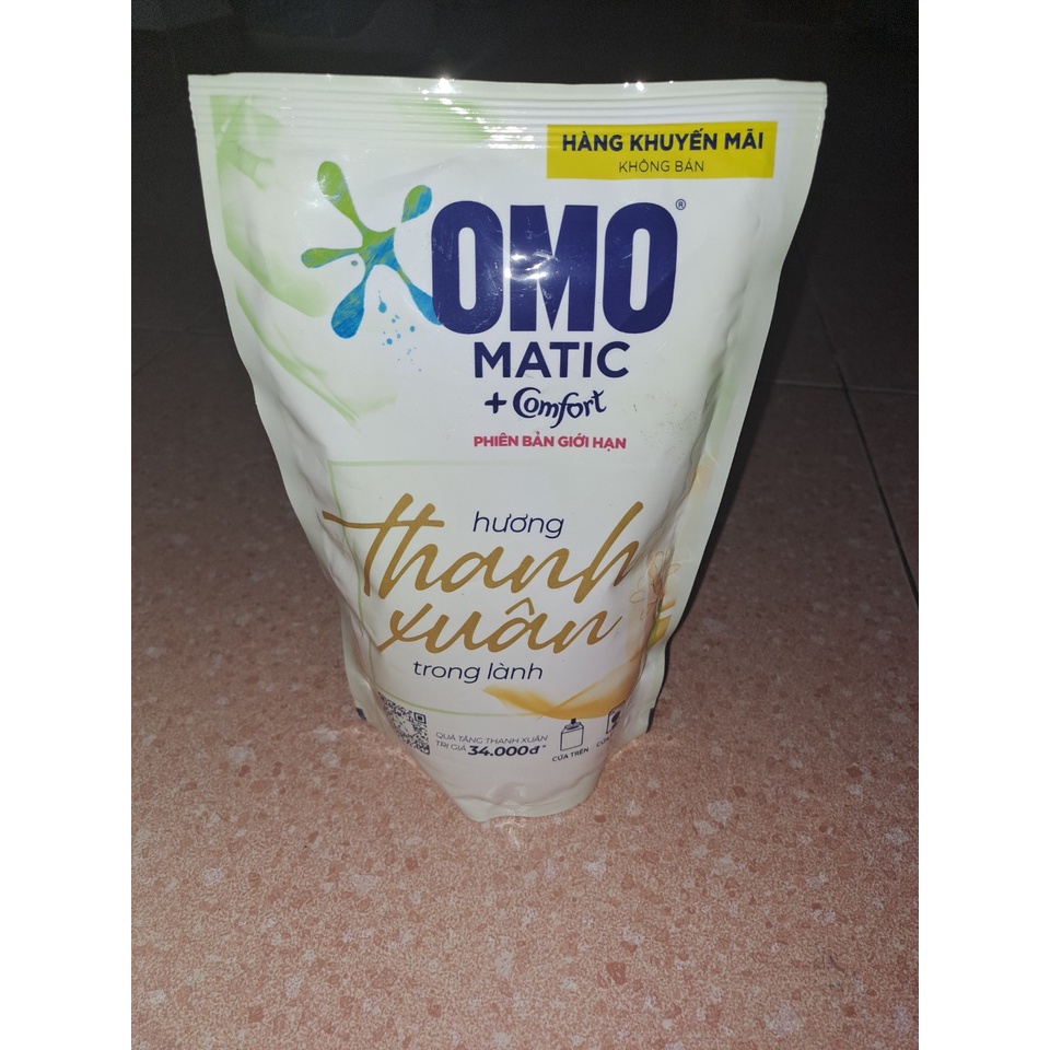 (Khuyến mãi) 5 túi nước giặt OMO matic+Comfor phiên bản giới hạn 400ml