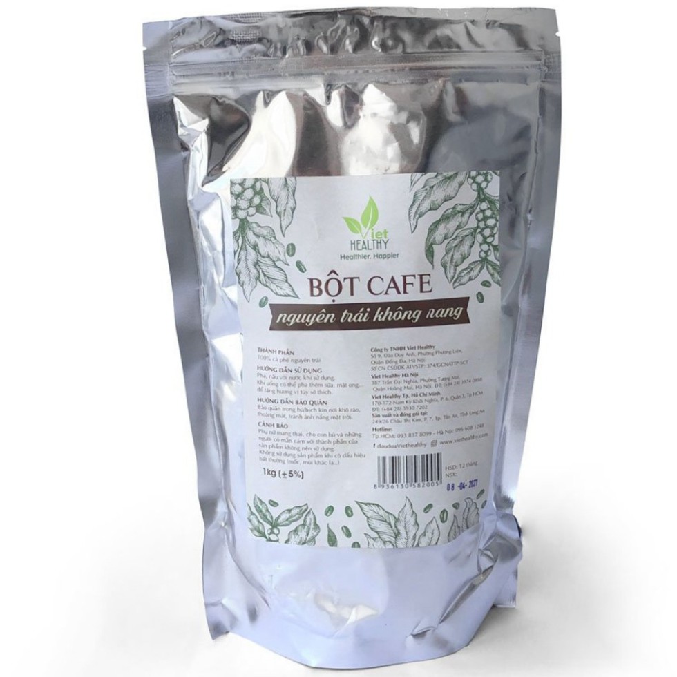 Bột cà phê enema Viethealthy Bịch 1kg, dùng cho coffee enema thải độc đại tràng, gan, làm đẹp da
