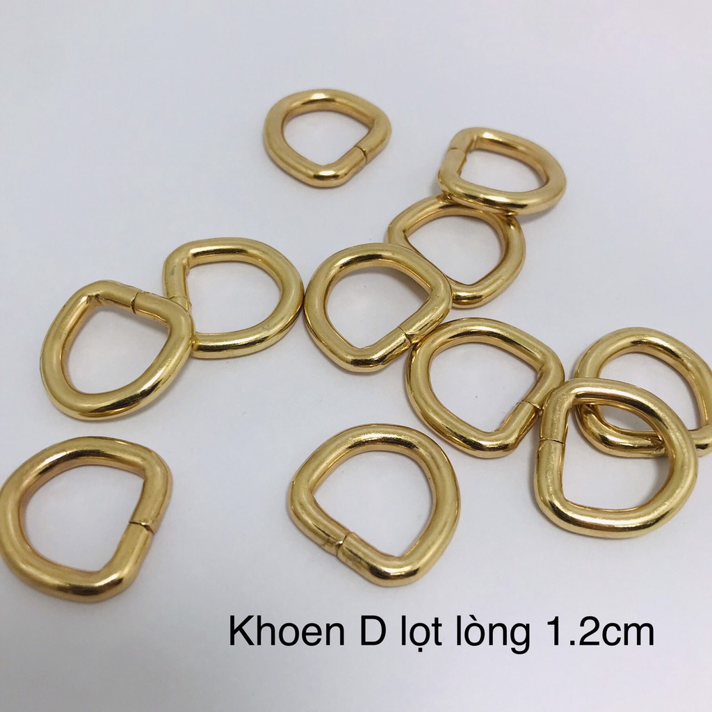 Khoen D kim loại mạ vàng - phụ kiện làm túi xách lọt lòng 1.2cm  - HANDMADE 88