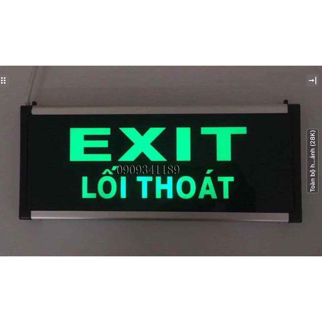 Đèn EXIT lối thoát 2 mặt tự sáng khi mất điện