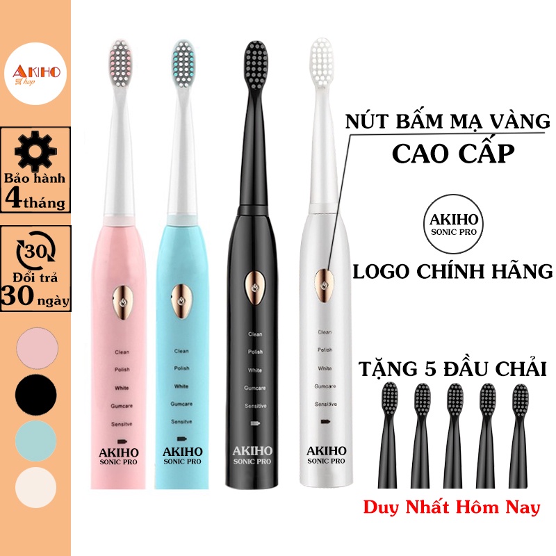 Bàn Chải Điện Akiho Sonic X8 Pro Đánh Răng Tự Động 5 Chế Độ Bản Nâng Cấp