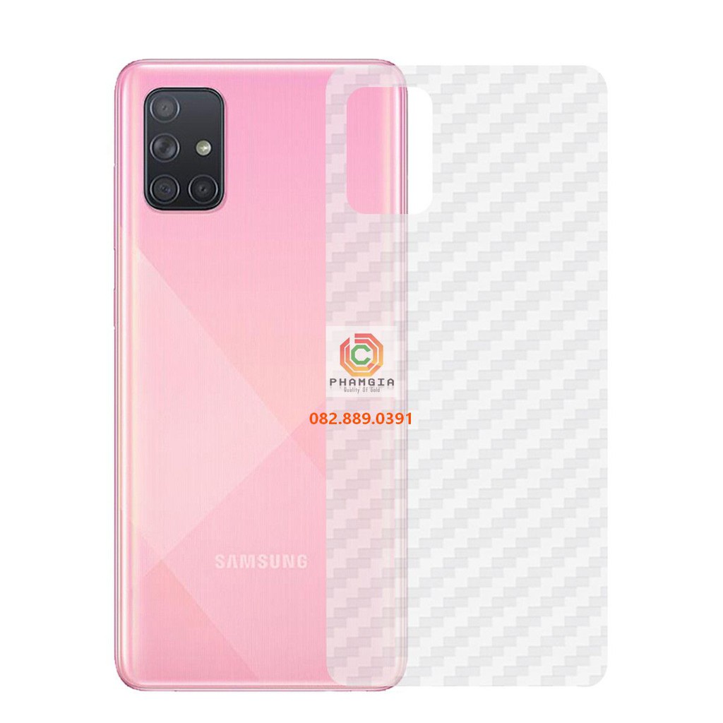 Dán ppf samsung a71 (tự phục hồi trầy xước) và dán carbon a71 mặt lưng
