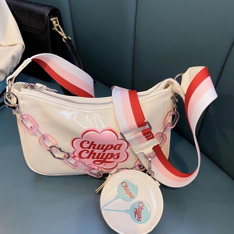 Túi đeo chéo dây xích kẹp nách Chupa Chups