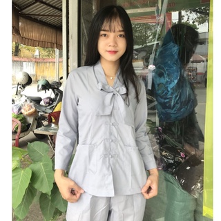 Quần áo nữ phật tử, đồ lam đi chùa mẫu la hán nơ mã a39a