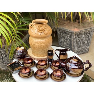 Bộ ấm chén men hỏa biến mới ( Bát Tràng)