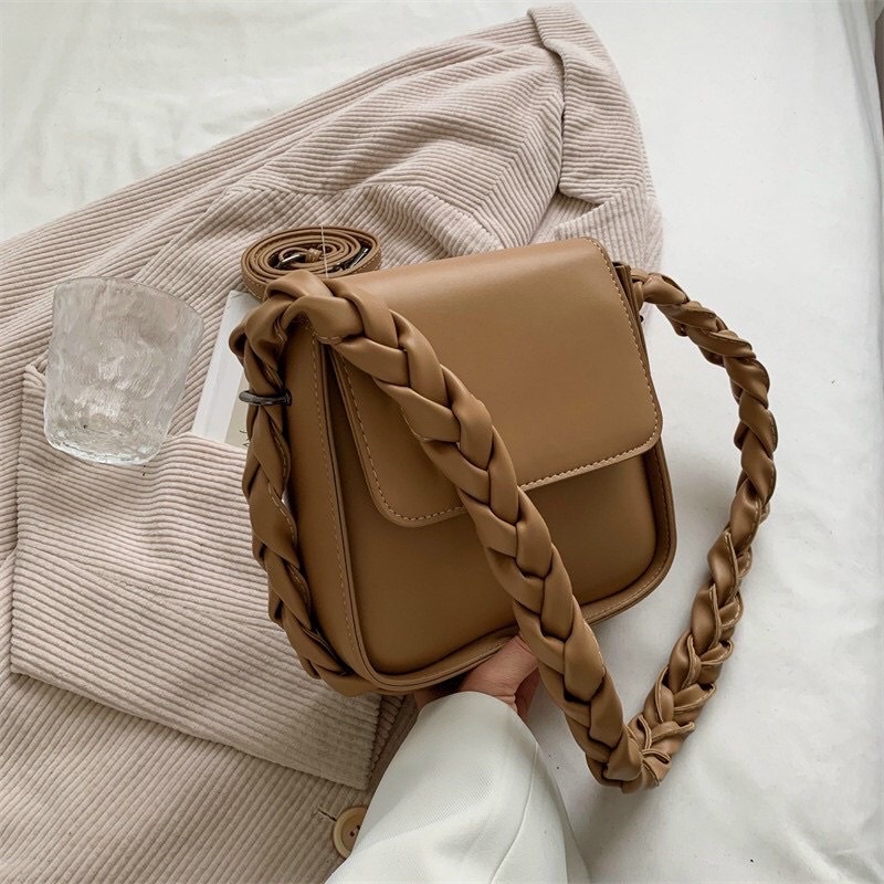 Túi Đeo Chéo Nữ Hàn Quốc Da Lì Quai Sam