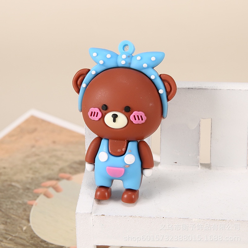 Móc Khóa Chú Gấu đeo nơ cute, dễ thương cài vào Balo, chìa khóa xe máy, cặp sách