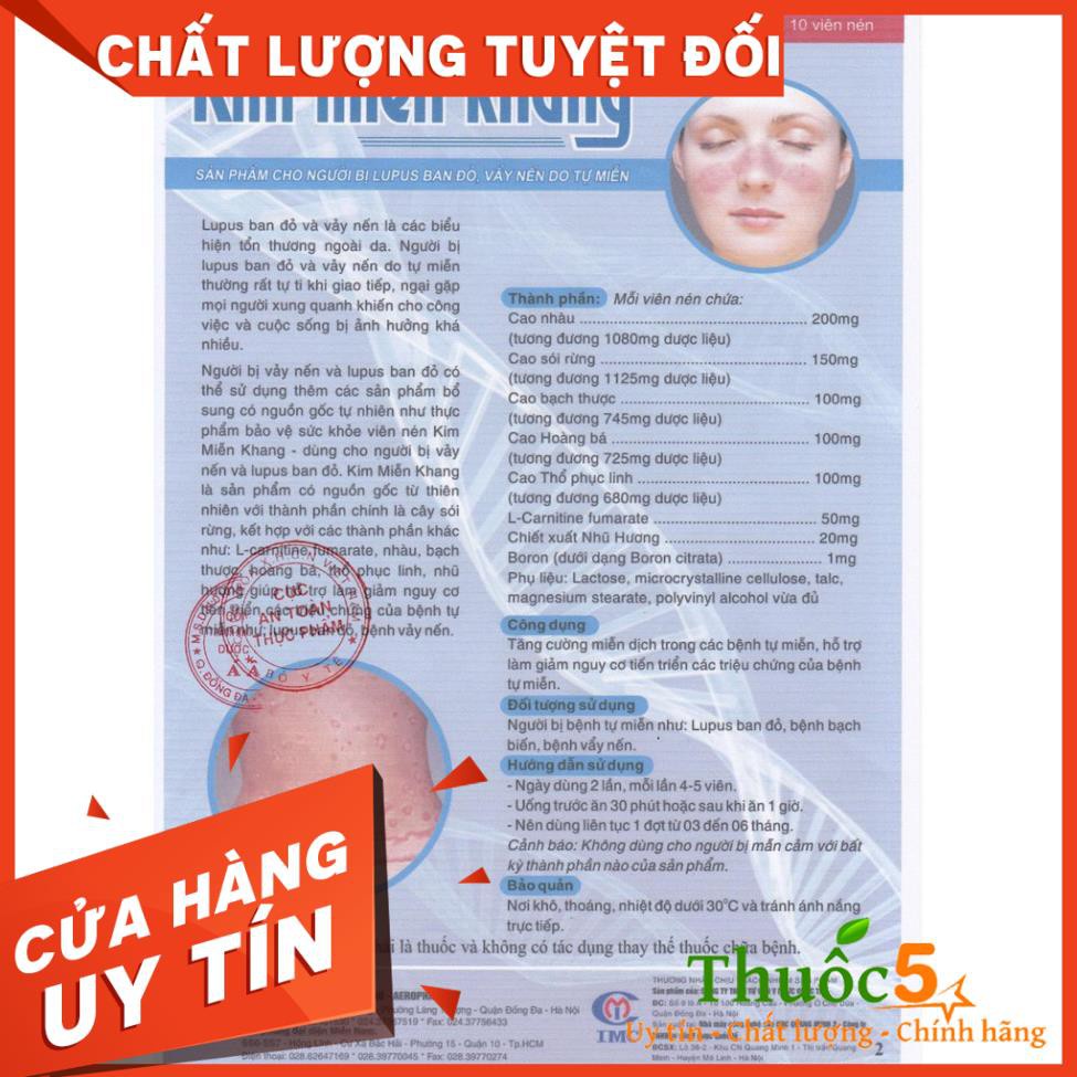 [GIÁ GỐC] Kim Miễn Khang -H ỗ trợ cải thiện vảy nến - Hộp 180 viên
