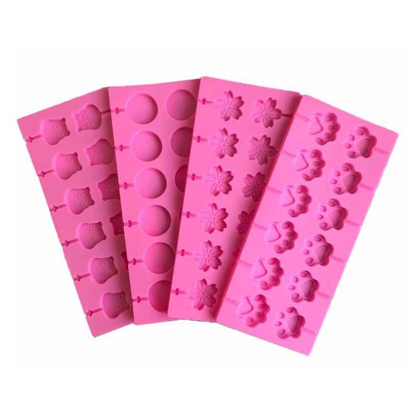 Khuôn Silicone Làm Kẹo Mút Hình Bàn Chân Mèo / Hoa Anh Đào / Hoa Anh Đào Đa Dạng