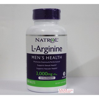 Viên uống Natrol L-Arginine 3000 Mg 90 viên Hỗ trợ Cải Thiện Sức khỏe 90 viên - l - arginine 3000