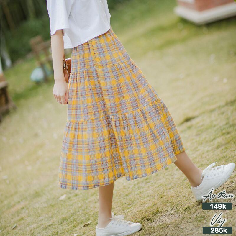 Chân váy caro tầng Salom 063 | BigBuy360 - bigbuy360.vn