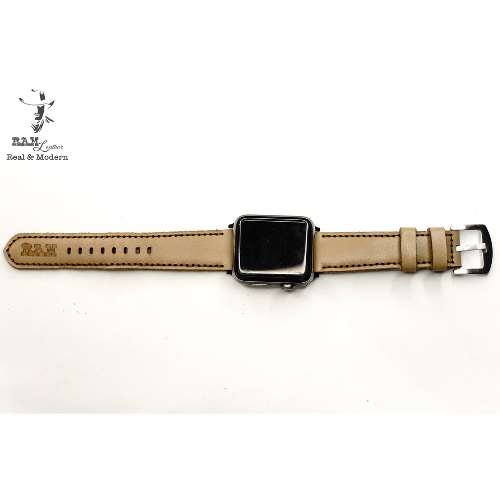 Dây Apple Watch , iWatch , iphone Watch da bò màu trà sữa RAM Leather Milk Tea