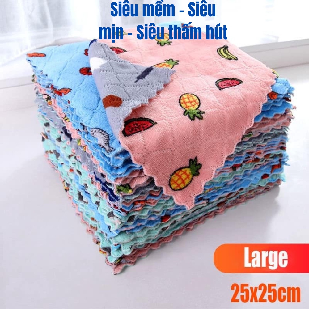 Khăn lau xe, lau bếp, mềm, min, không bung lông KT 30x30cm màu xám - Made in Việt Nam