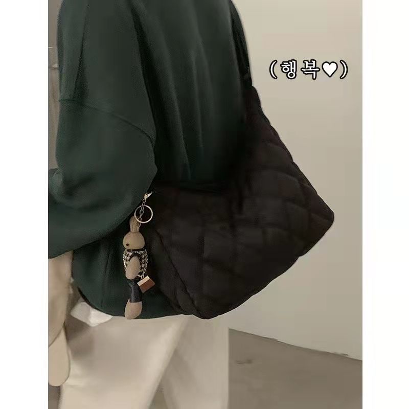 Túi Tote Đeo Chéo Vai Bằng Vải Nylon Thời Trang Hàn Quốc Mới 2022túi đeo chéo nữ màu đen  trần trám dáng tròn dây bản to màu trắng học sinh  túi canvas đeo chéo