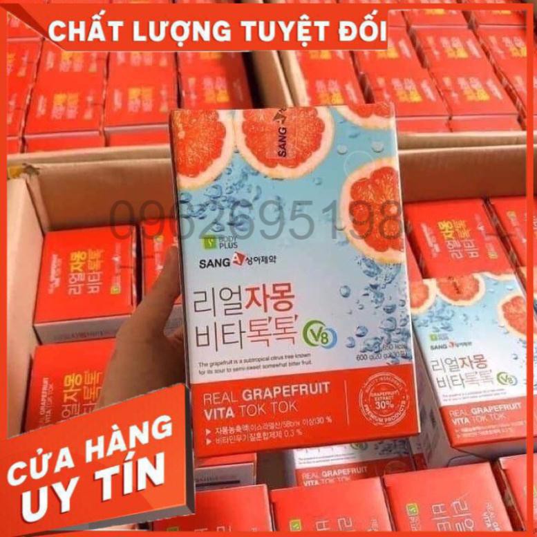 Trà Bưởi Giảm Cân Sanga Real Grapefruit Vita Tok Tok 30 Gói Hàn Quốc Chính Hãng - Bưởi Đỏ Đẹp Da Giữ Dáng