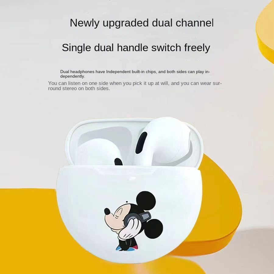 Tai nghe bluetooth nhét tai disney pro 6  không dây âm thanh hifi có micro màn hình hd 5.2