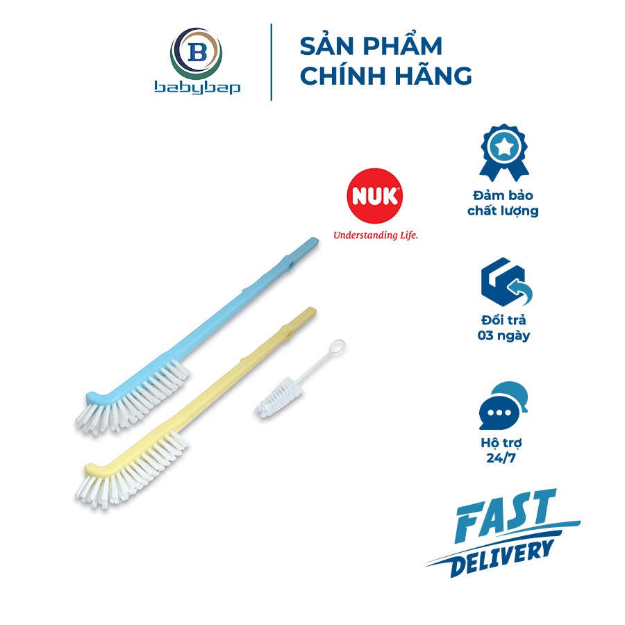 Bộ Chổi Cọ Bình Sữa NUK Deluxe Phù Hợp Với Nhiều Loại Bình Và Núm Ti Có Kích Cỡ Khác Nhau