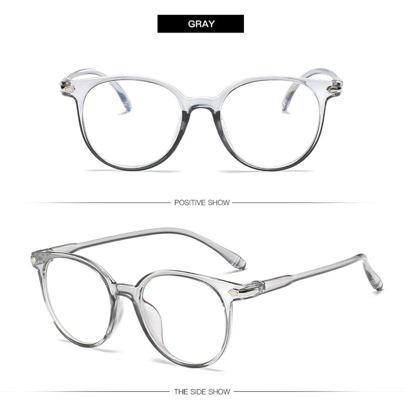 Mắt kính gọng tròn trong suốt chống tia bức xạ thời trang dành cho nam và nữ