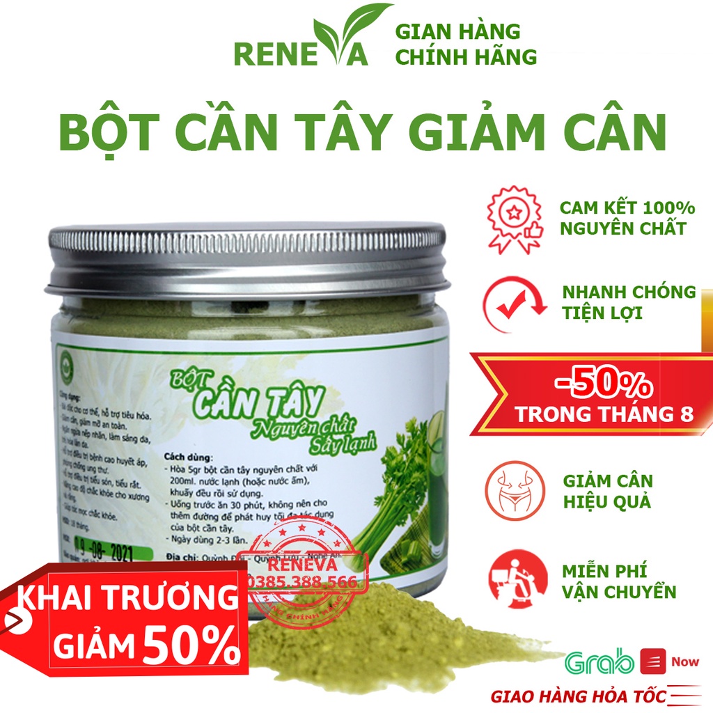 Bột Cần Tây Sấy Lạnh Nguyên Chất Hộp 200gr Bột Cần Tây Giảm Cân Nhanh An Toàn Eo Thon Dáng Đẹp Vạn Người Mê BCT05 RENEVA