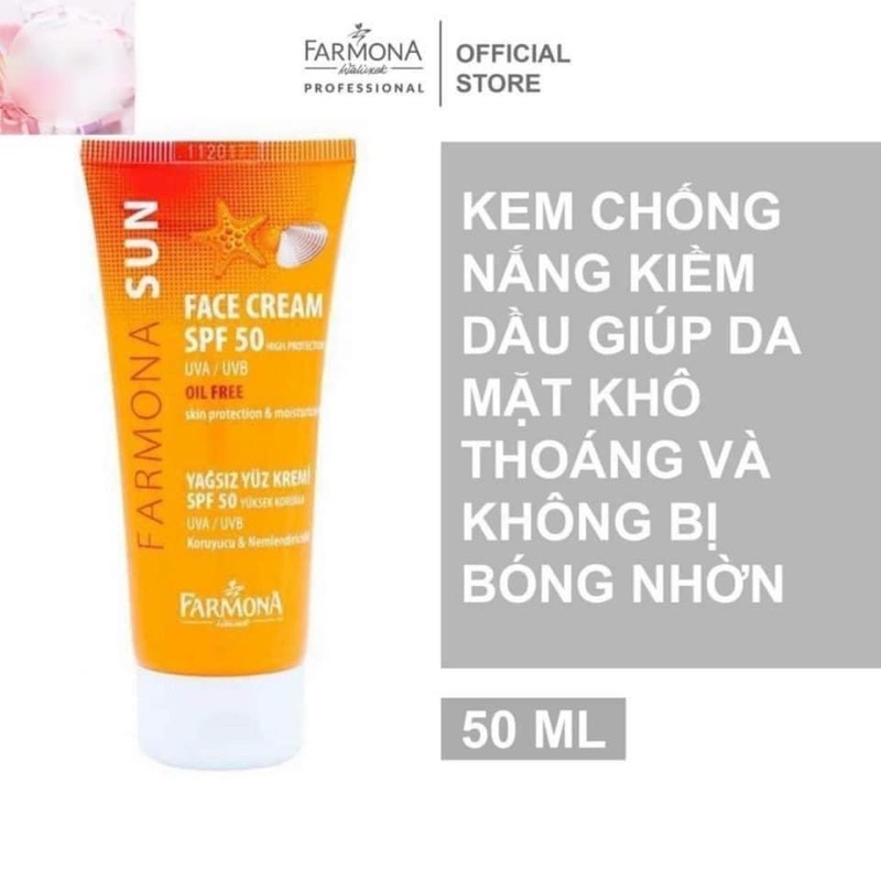 Farmona Sun Kem Chống Nắng Cho Da Nhạy Cảm, Nâng Tông Da, Không Gây Kích Ứng Da 50ml