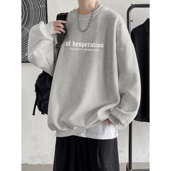 Áo Sweater OF DESPERATION oversize LOHA Basic, áo nỉ Nhật cao cấp dài tay Unisex LOHA