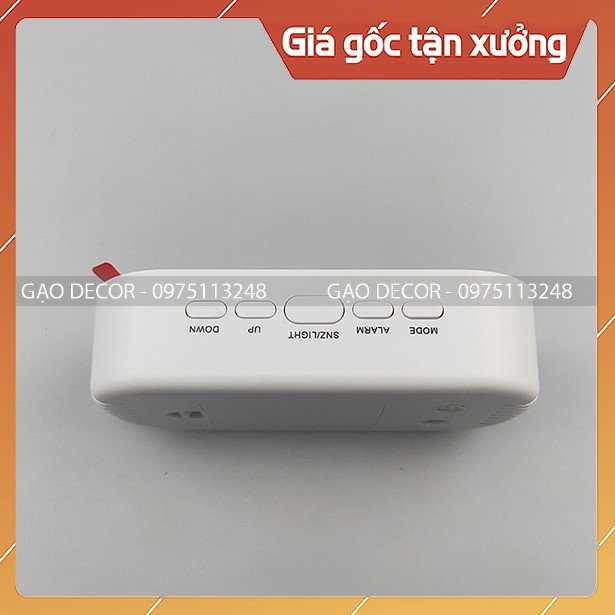 [Gạo Decor] - Đồng hồ LED mặt gương - Đồng hồ LED để bàn - Đa chức năng