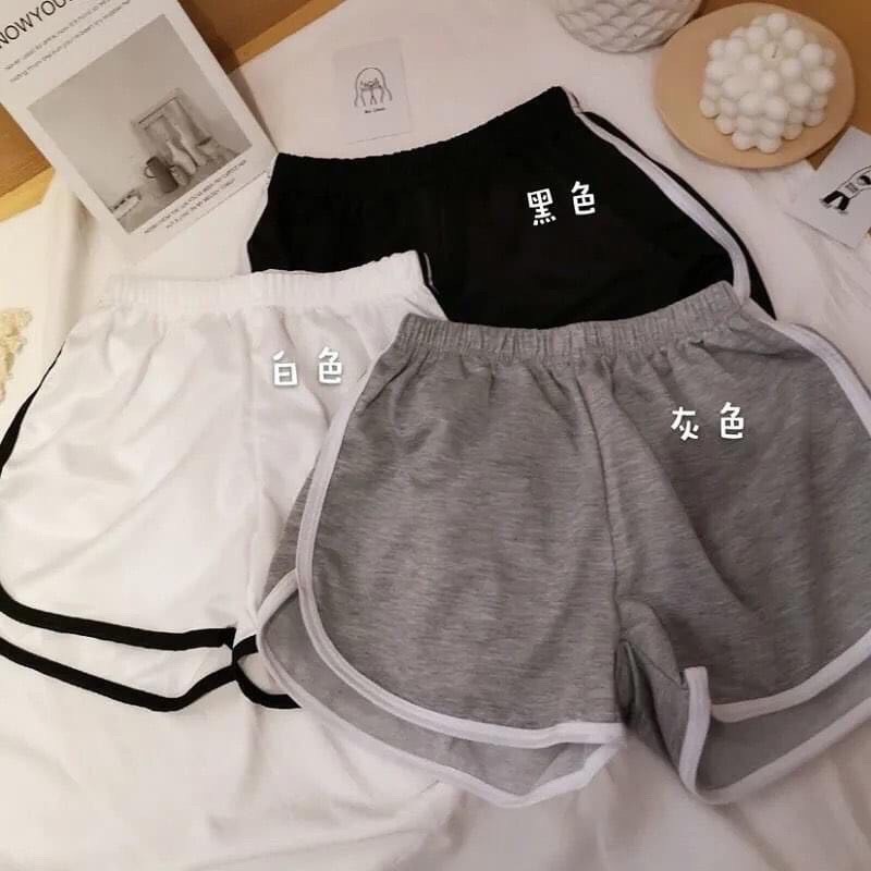 Quần Short nữ Viền Đùi Kẻ thể thao dáng ngắn năng động trẻ trung