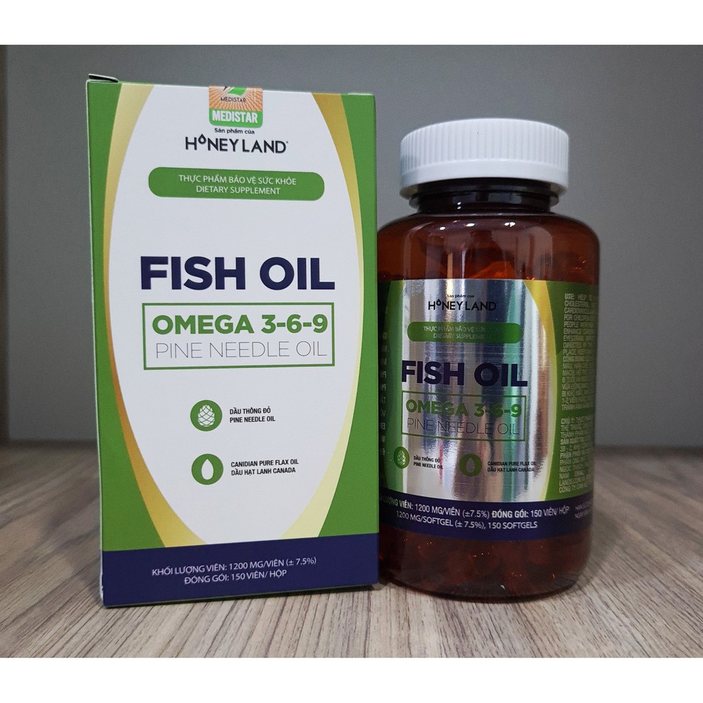 Hộp 150 viên Omega 369 (dầu cá, tinh dầu thông đỏ, tinh dầu hoa anh thảo, dầu hạt lanh Canada)