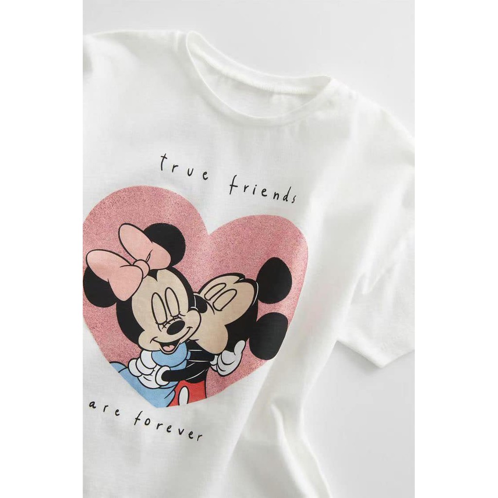 Áó zr trắng mickey tim nhũ hồng ❤️ FREESHIP ❤️ Áó zr trắng mickey tim nhũ hồng cho bé