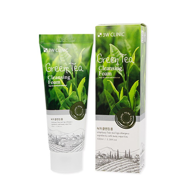 Sữa Rửa Mặt 3W Clinic Chiết Xuất Trà Xanh Green Tea Foam Cleansing 100ml