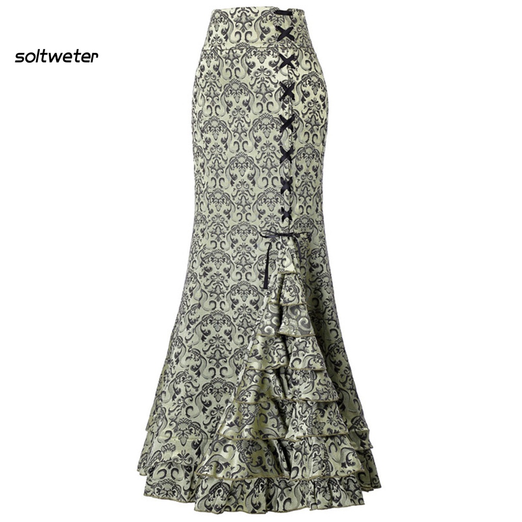 Chân Váy Đuôi Cá Phối Dây Thắt Thoáng Khí Cho Lễ Hội Halloween