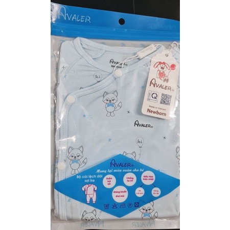 Avaler -   Bộ dài tay cài chéo sợi tre cho bé 3-7kg