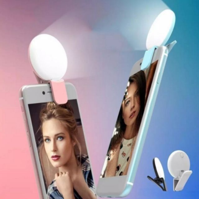 Đèn selfie tự sướng mini Hàn Quốc làm đẹp da gắn kẹp điện thoại 