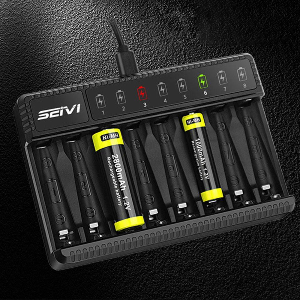 MYRONGVN Đế Sạc Pin AA / AAA NiMH Có Đèn LED Báo Hiệu Thông Minh Tiện Dụng