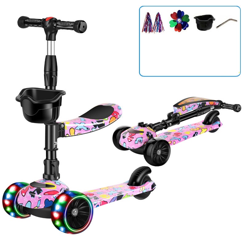 ✈️[Freeship] Xe trượt scooter By Sky đa năng phát sáng cho bé từ 1 đến 12 tuổi - Xe thăng bằng có nhạc, ghế nhún cho trẻ