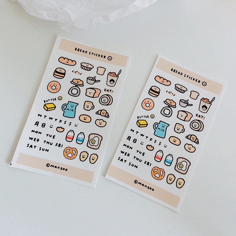 1 Bộ Sticker Hoạt Hình Phong Cách Hàn Quốc Dùng Trang Trí Diy
