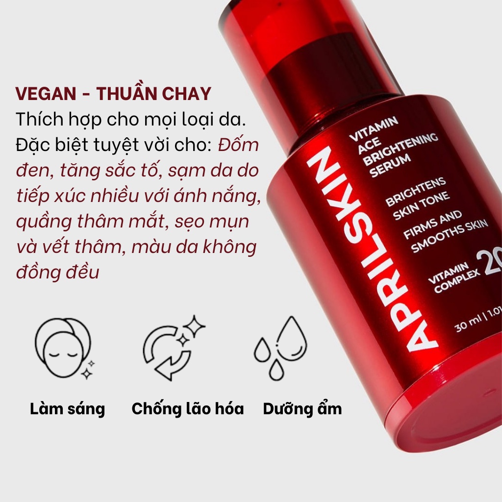 Tinh Chất Trắng Da Giảm Thâm Nám APRILSKIN Vitamin A-C-E Brightening Serum 30ml