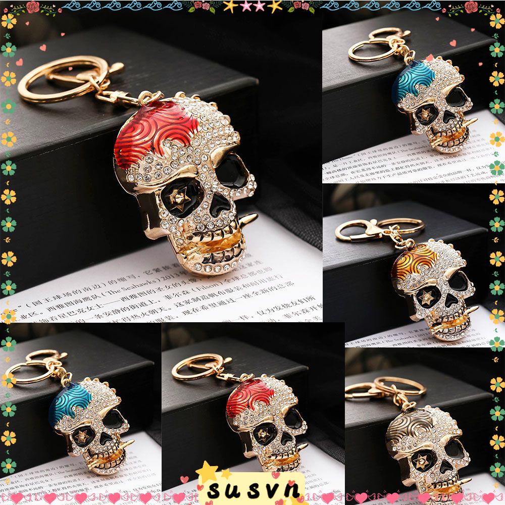 Móc chìa khóa kim loại hình đầu lâu 2021 phong cách Âu Mỹ